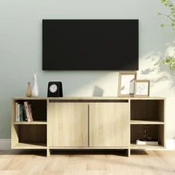 vidaXL Tv-meubel 130x35x50 cm bewerkt hout sonoma eikenkleurig