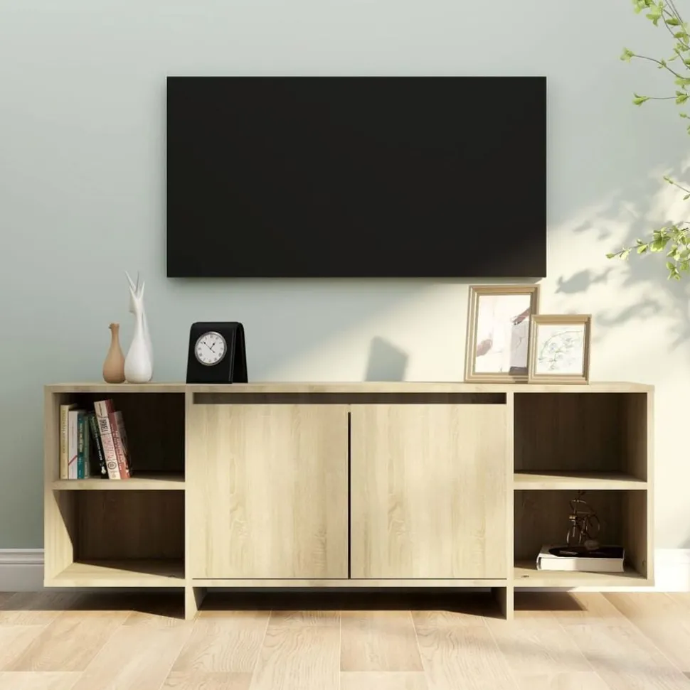 vidaXL Tv-meubel 130x35x50 cm bewerkt hout sonoma eikenkleurig