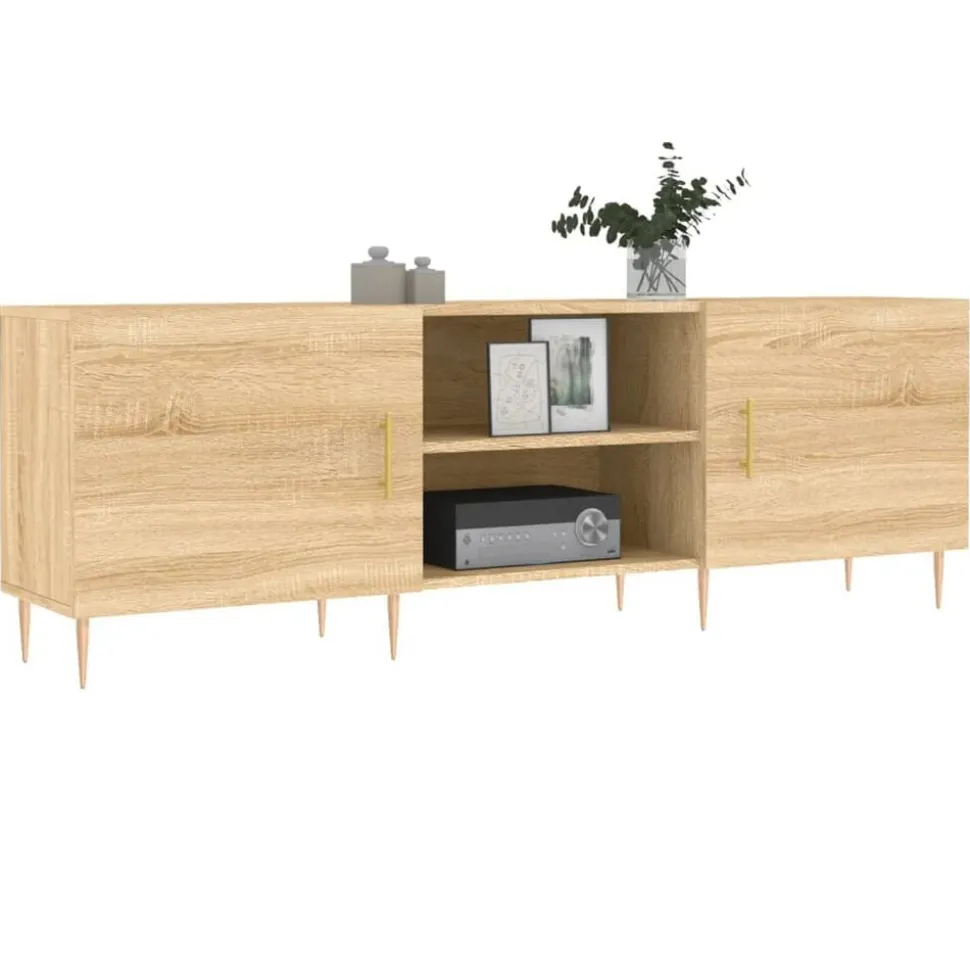 vidaXL Tv-meubel 150x30x50 cm bewerkt hout sonoma eikenkleurig