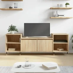 vidaXL Tv-meubel 160x35x55 cm bewerkt hout sonoma eikenkleurig