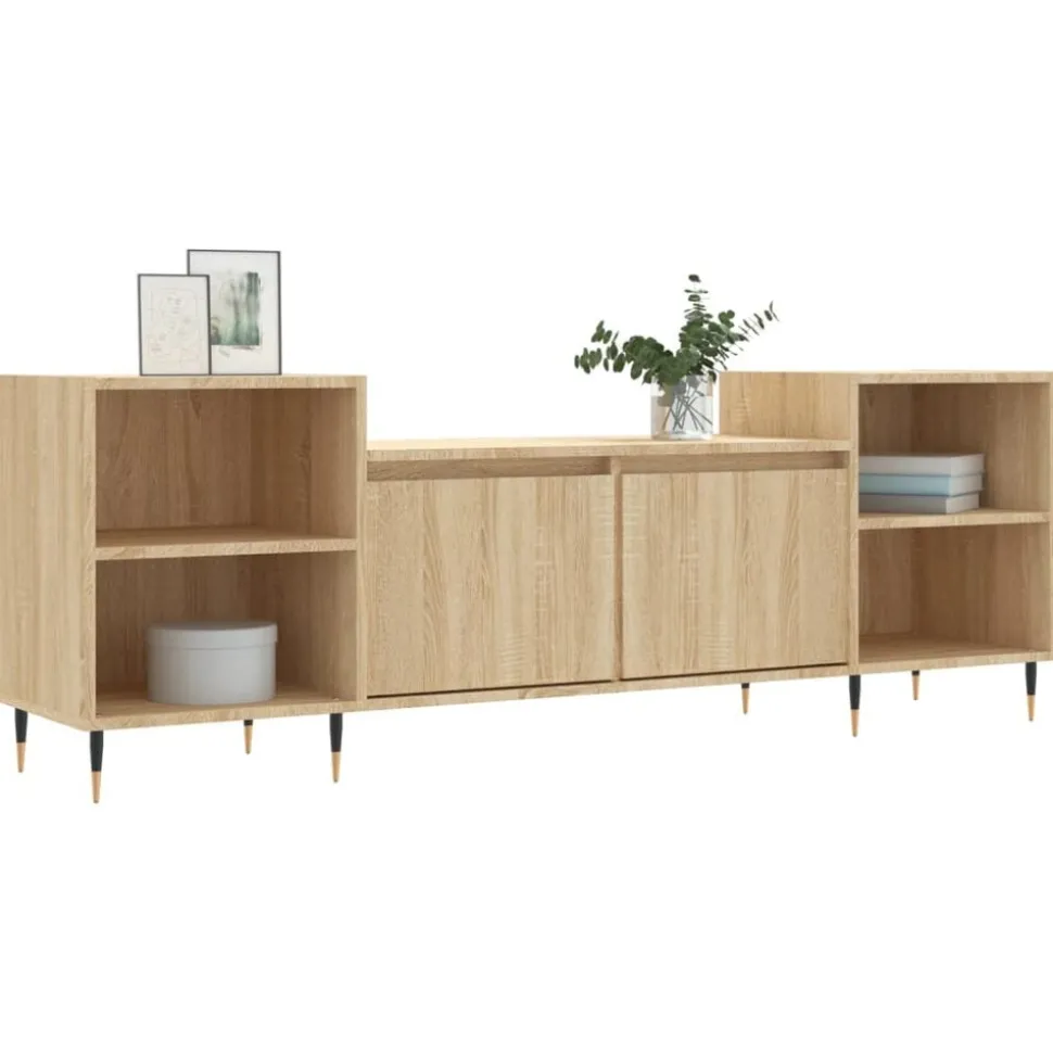 vidaXL Tv-meubel 160x35x55 cm bewerkt hout sonoma eikenkleurig