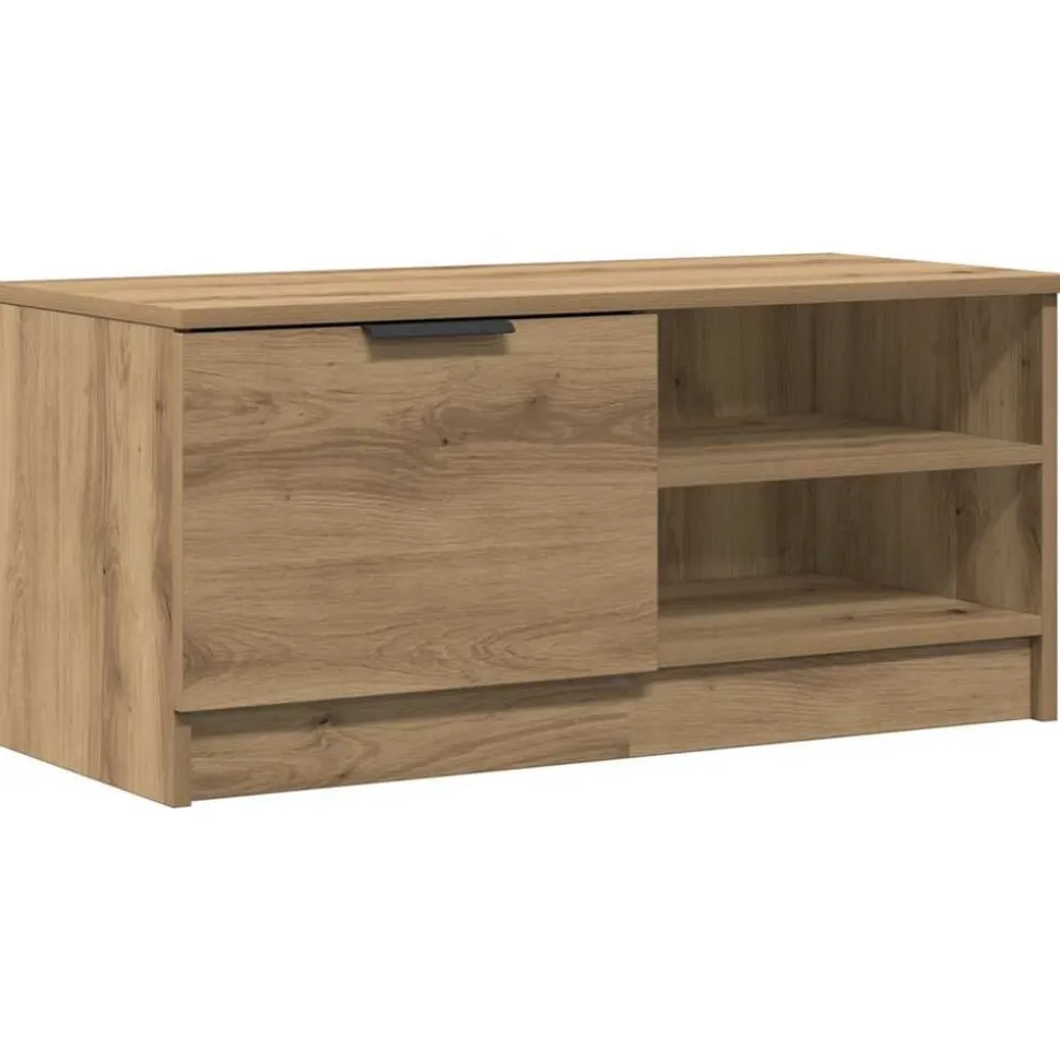 vidaXL Tv-meubel 80x35x36,5 cm bewerkt hout artisanaal eikenkleur