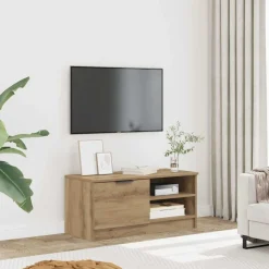 vidaXL Tv-meubel 80x35x36,5 cm bewerkt hout artisanaal eikenkleur