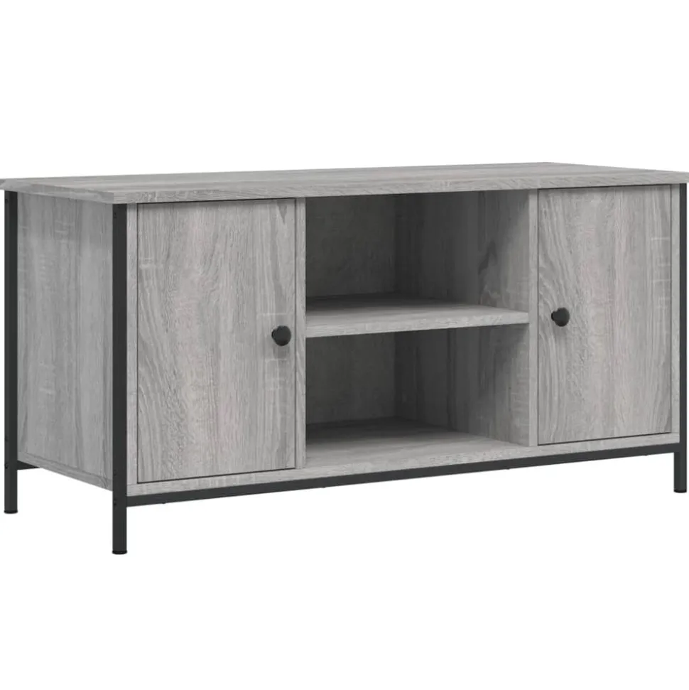 vidaXL Tv-meubel 100x40x50 cm bewerkt hout grijs sonoma eikenkleurig