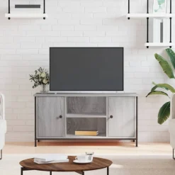 vidaXL Tv-meubel 100x40x50 cm bewerkt hout grijs sonoma eikenkleurig