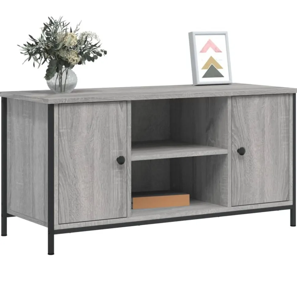 vidaXL Tv-meubel 100x40x50 cm bewerkt hout grijs sonoma eikenkleurig
