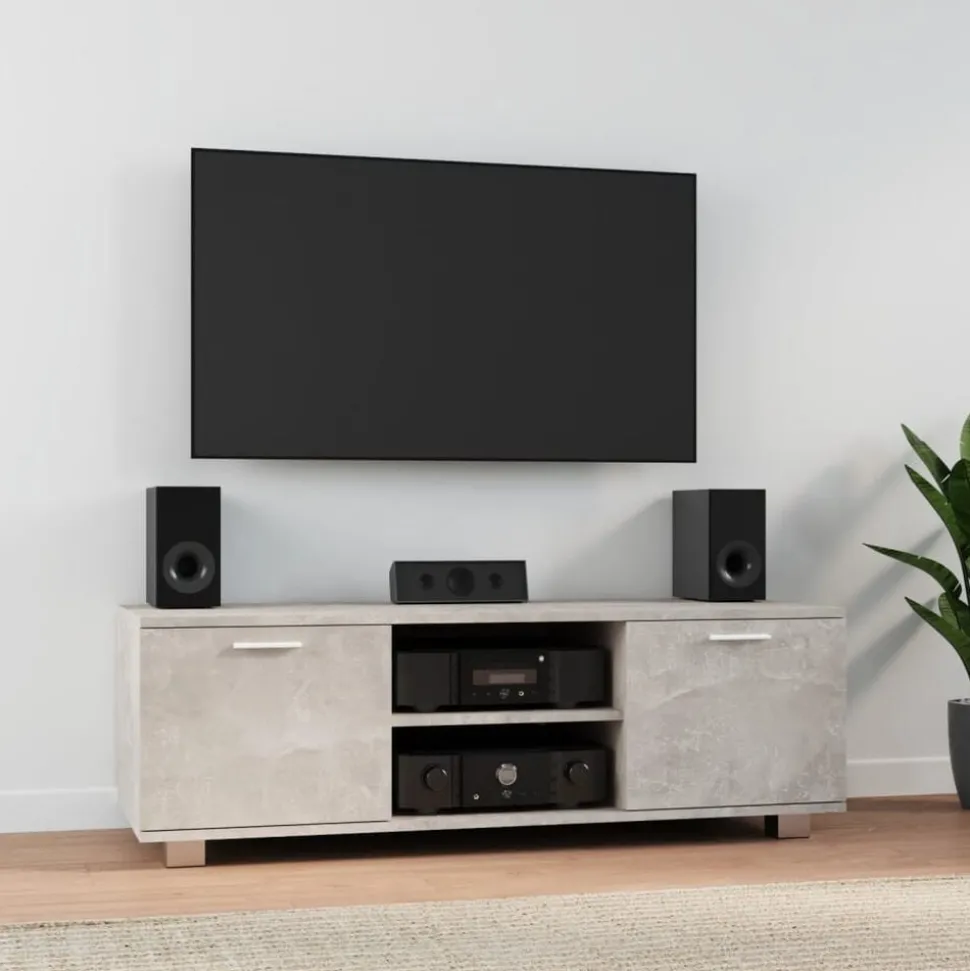 vidaXL Tv-meubel 120x40,5x35 cm bewerkt hout betongrijs