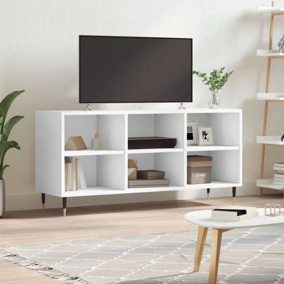 vidaXL Tv-meubel 103,5x30x50 cm bewerkt hout wit