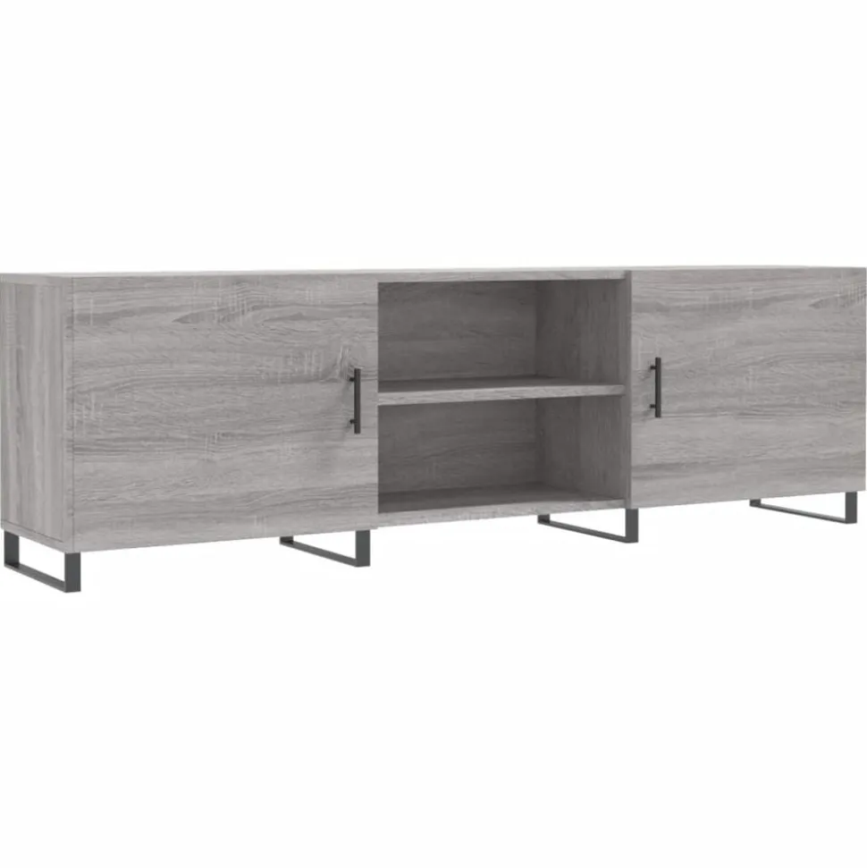 vidaXL Tv-meubel 150x30x50 cm bewerkt hout grijs sonoma eikenkleurig