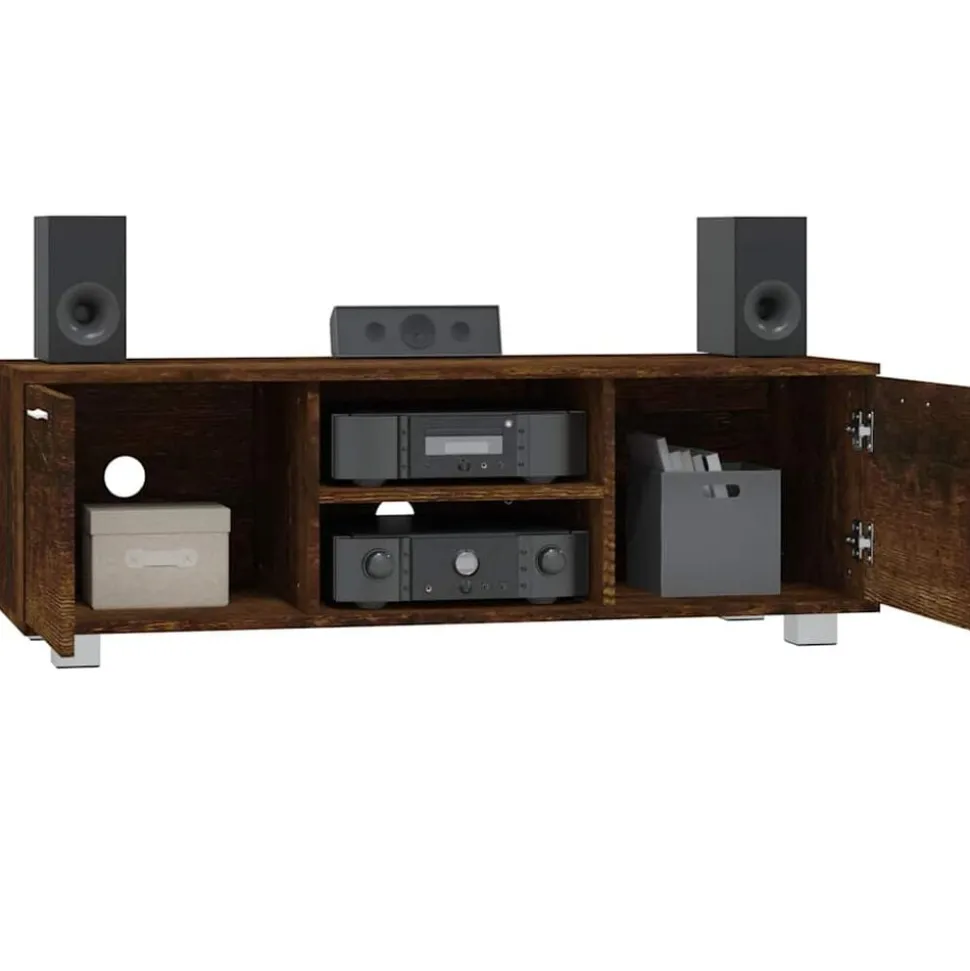 vidaXL Tv-meubel 120x40,5x35 cm bewerkt hout gerookt eikenkleurig