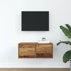 vidaXL TV-meubel 60x31x25,5 cm bewerkt hout oud houtkleurig