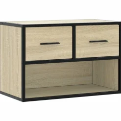 vidaXL Tv-meubel 60x31x39,5 cm bewerkt hout metaal sonoma eikenkleurig