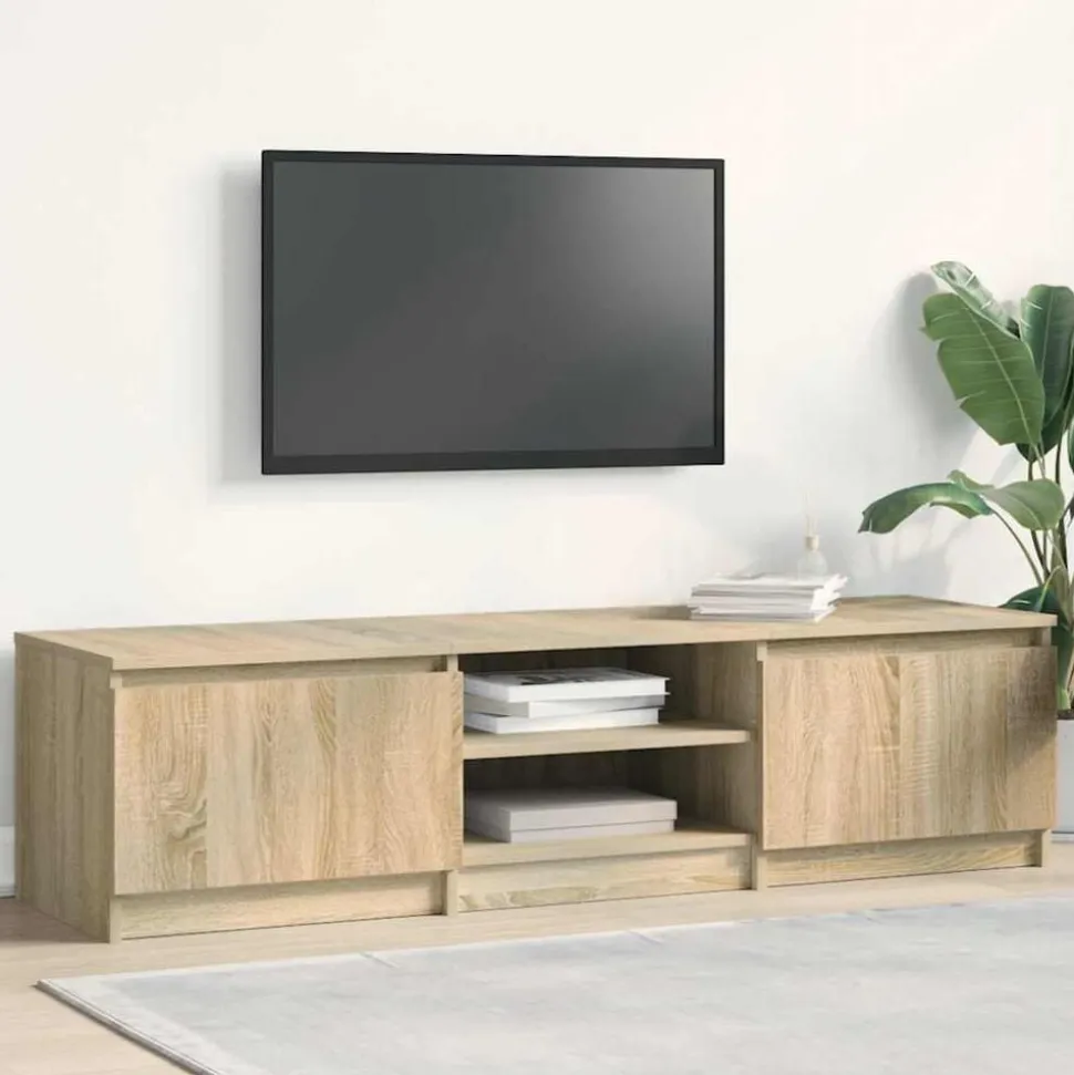 vidaXL Tv-meubel 140x40x35,5 cm bewerkt hout sonoma eikenkleurig