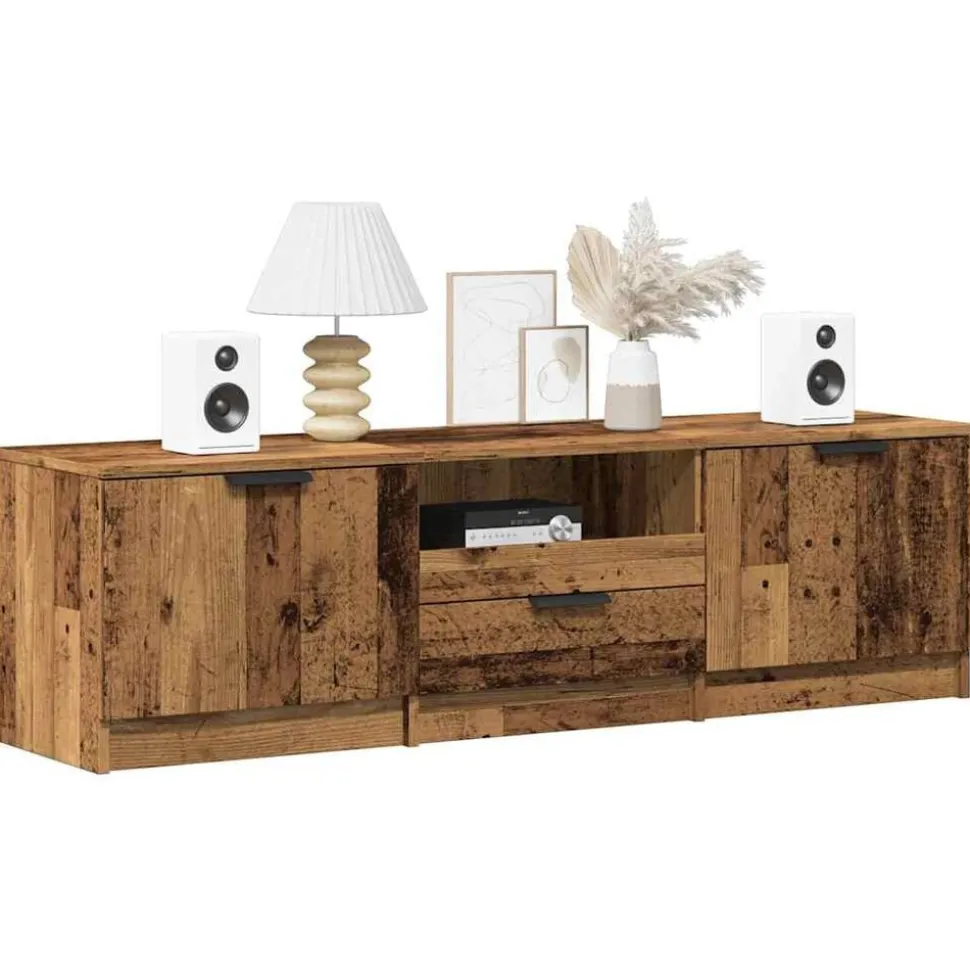vidaXL Tv-meubel 140x35x40 cm bewerkt hout oud houtkleurig