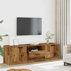 vidaXL Tv-meubel 140x35x40 cm bewerkt hout oud houtkleurig