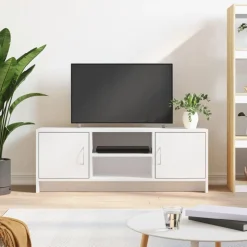 vidaXL Tv-meubel 102x30x37,5 cm bewerkt hout wit