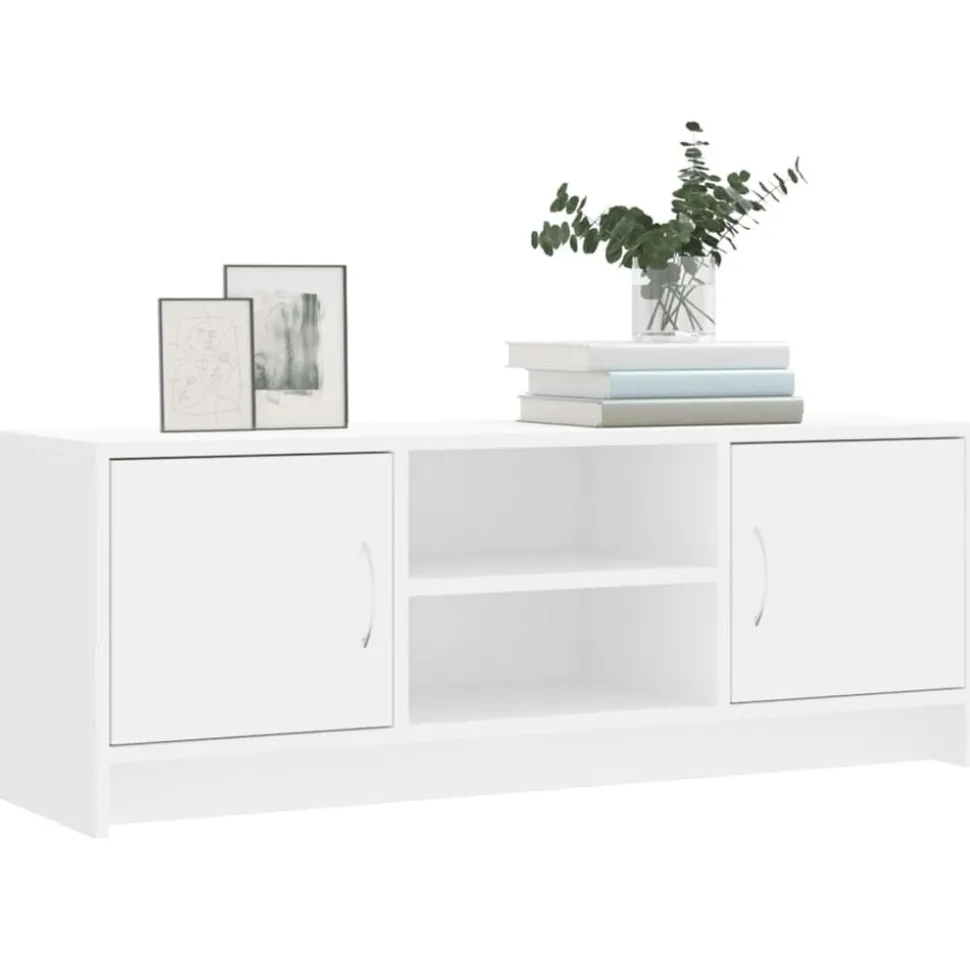 vidaXL Tv-meubel 102x30x37,5 cm bewerkt hout wit