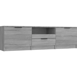 vidaXL Tv-meubel 140x35x40 cm bewerkt hout grijs sonoma eikenkleurig
