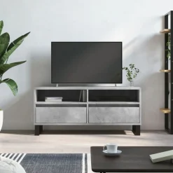 vidaXL Tv-meubel 100x34,5x44,5 cm bewerkt hout betongrijs