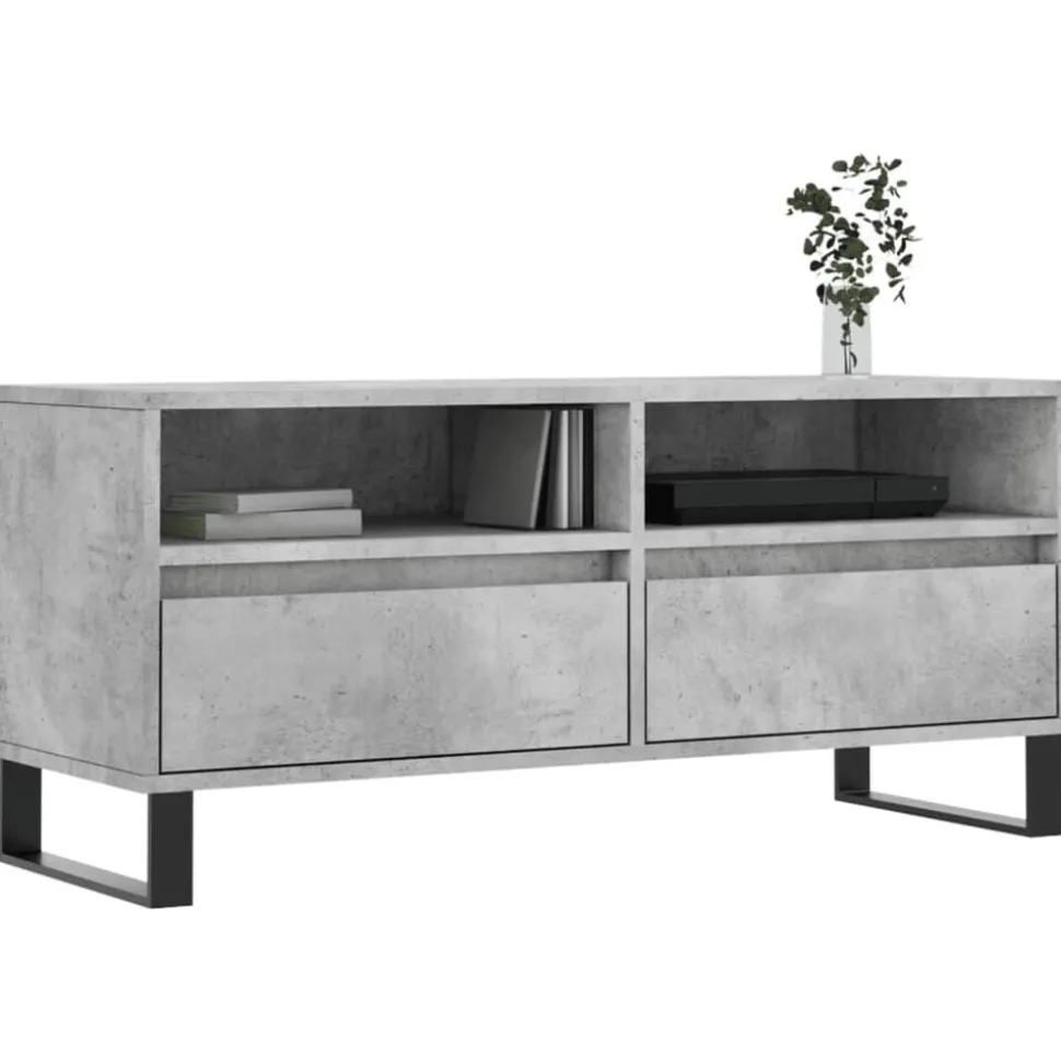 vidaXL Tv-meubel 100x34,5x44,5 cm bewerkt hout betongrijs