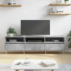 vidaXL Tv-meubel 150x30x44,5 cm bewerkt hout betongrijs
