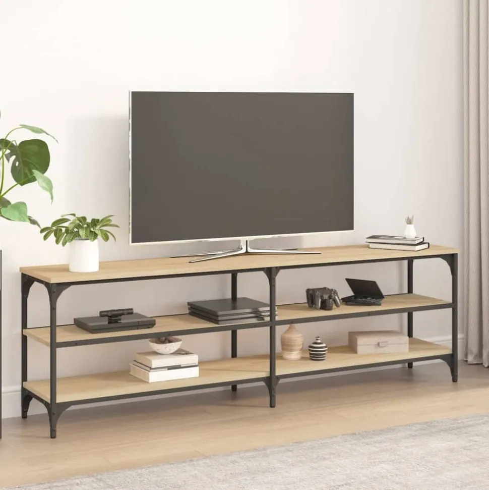 vidaXL Tv-meubel 160x30x50 cm bewerkt hout sonoma eikenkleurig
