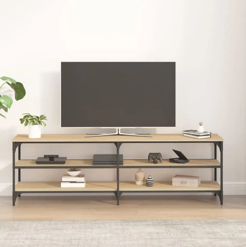 vidaXL Tv-meubel 160x30x50 cm bewerkt hout sonoma eikenkleurig