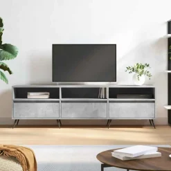 vidaXL Tv-meubel 150x30x44,5 cm bewerkt hout betongrijs