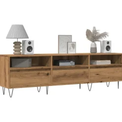 vidaXL Tv-meubel 150x30x44,5 cm bewerkt hout oud houtkleurig