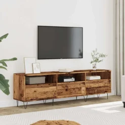 vidaXL Tv-meubel 150x30x44,5 cm bewerkt hout oud houtkleurig