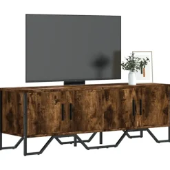 vidaXL Tv-meubel 122x34x41 cm bewerkt hout gerookt eikenkleurig