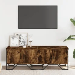 vidaXL Tv-meubel 122x34x41 cm bewerkt hout gerookt eikenkleurig
