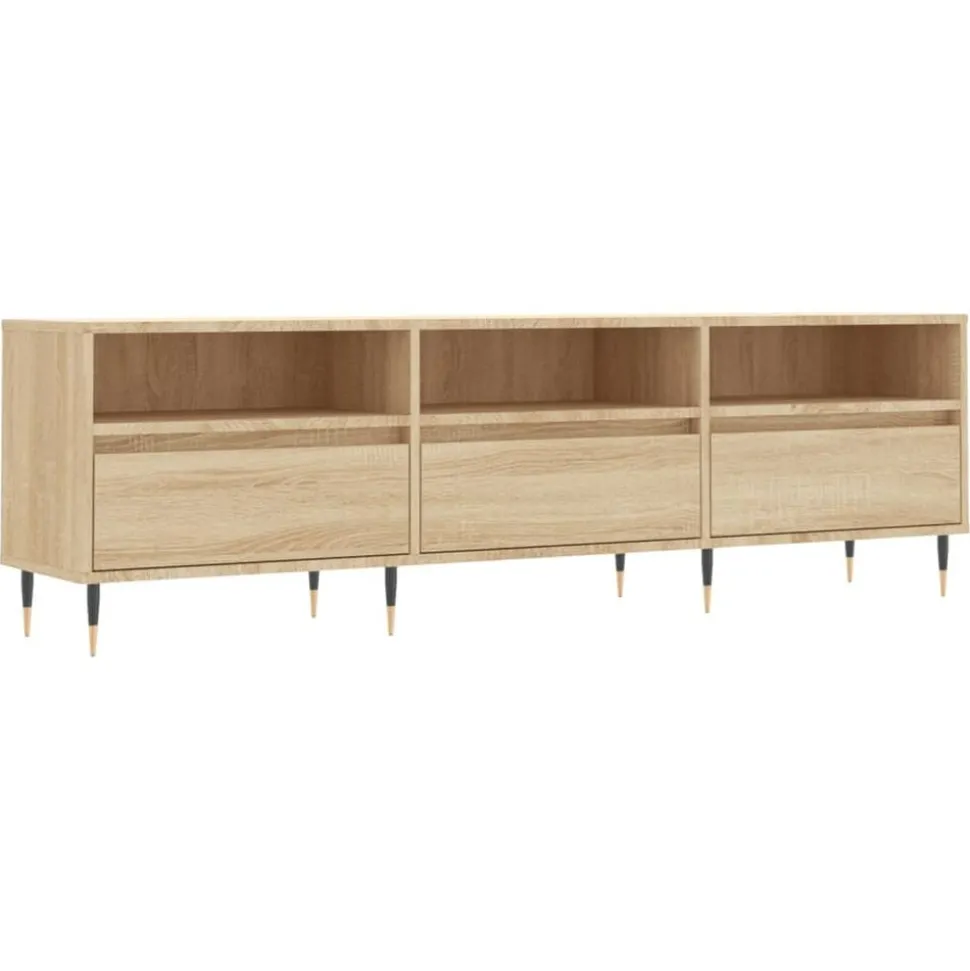 vidaXL Tv-meubel 150x30x44,5 cm bewerkt hout sonoma eikenkleurig