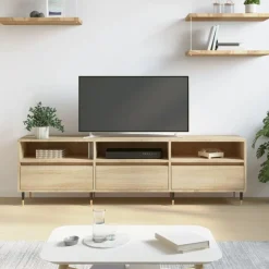 vidaXL Tv-meubel 150x30x44,5 cm bewerkt hout sonoma eikenkleurig