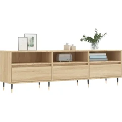 vidaXL Tv-meubel 150x30x44,5 cm bewerkt hout sonoma eikenkleurig