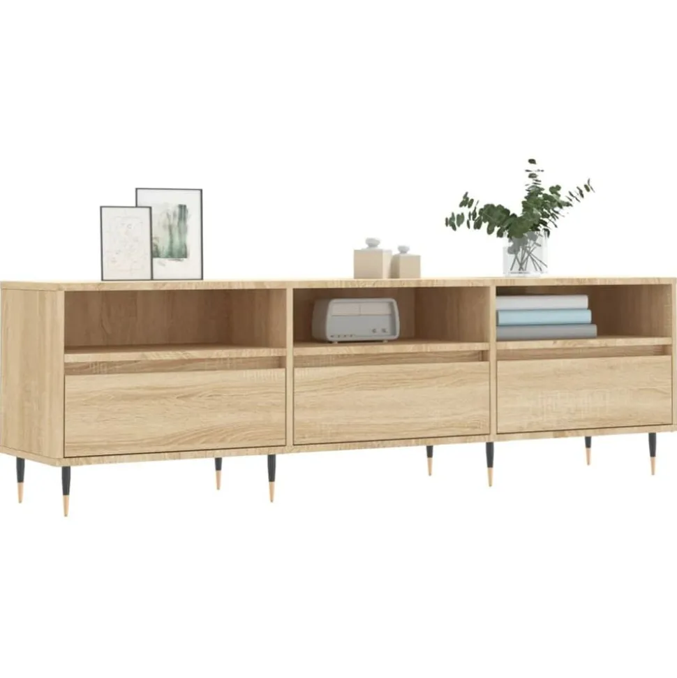 vidaXL Tv-meubel 150x30x44,5 cm bewerkt hout sonoma eikenkleurig