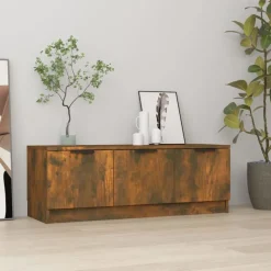vidaXL Tv-meubel 102x35x36,5 cm bewerkt hout gerookt eikenkleurig