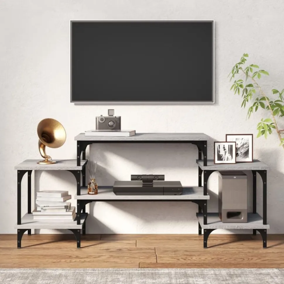vidaXL Tv-meubel 117x35x52 cm bewerkt hout grijs sonoma eikenkleurig