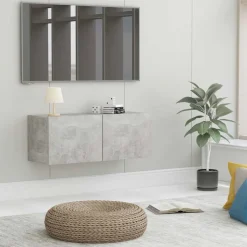 vidaXL Tv-meubel 80x30x30 cm bewerkt hout betongrijs