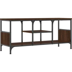 vidaXL Tv-meubel 100x35x45 cm bewerkt hout en ijzer bruin eikenkleur