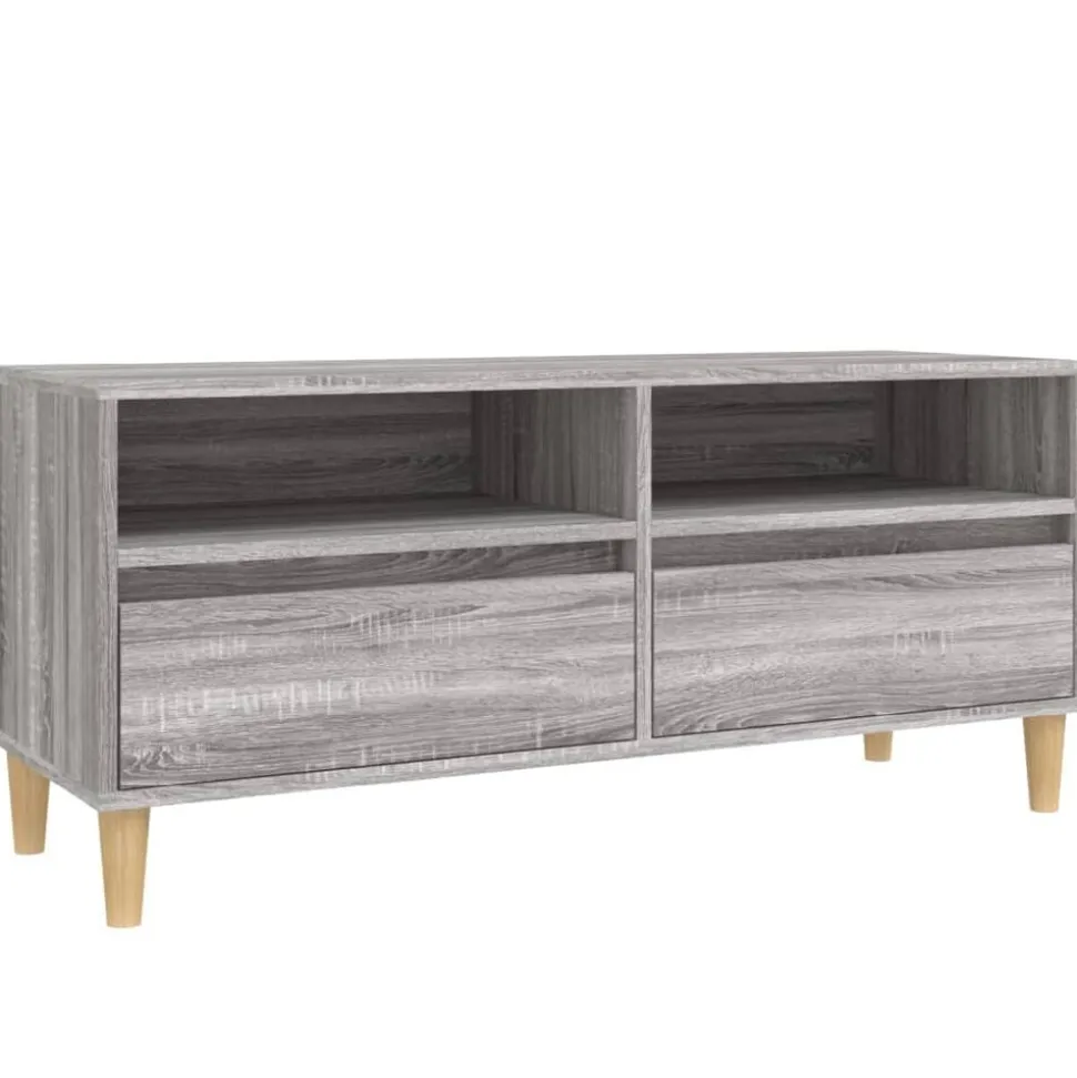 vidaXL Tv-meubel 100x34,5x44,5 cm bewerkt hout grijs sonoma eikenkleur