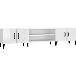 vidaXL Tv-meubel 180x31,5x40 cm bewerkt hout hoogglans wit