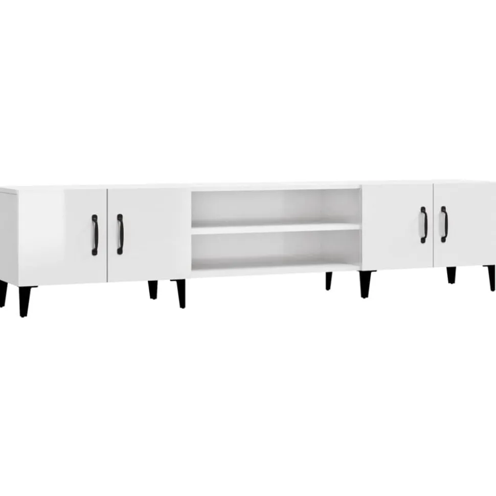 vidaXL Tv-meubel 180x31,5x40 cm bewerkt hout hoogglans wit