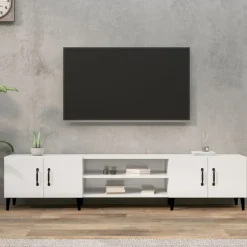 vidaXL Tv-meubel 180x31,5x40 cm bewerkt hout hoogglans wit