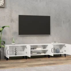 vidaXL Tv-meubel 180x31,5x40 cm bewerkt hout hoogglans wit