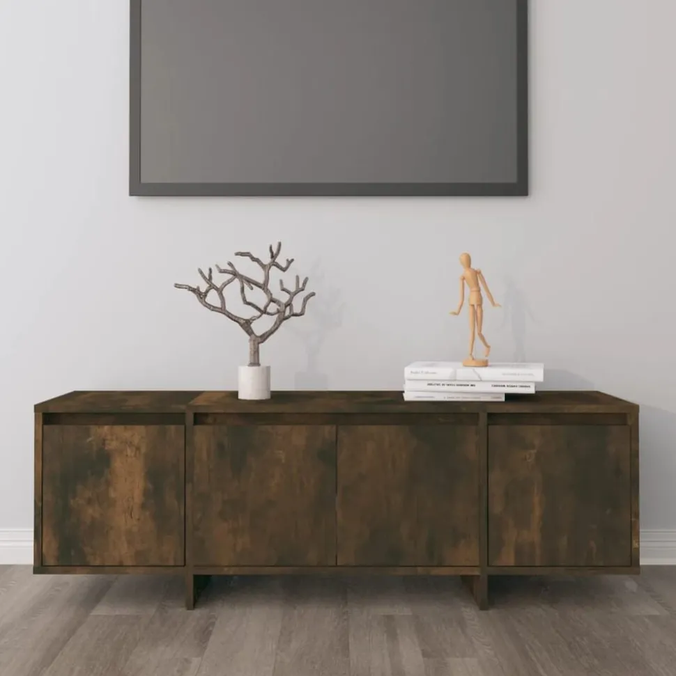 vidaXL Tv-meubel 120x30x40,5 cm bewerkt hout gerookt eikenkleurig