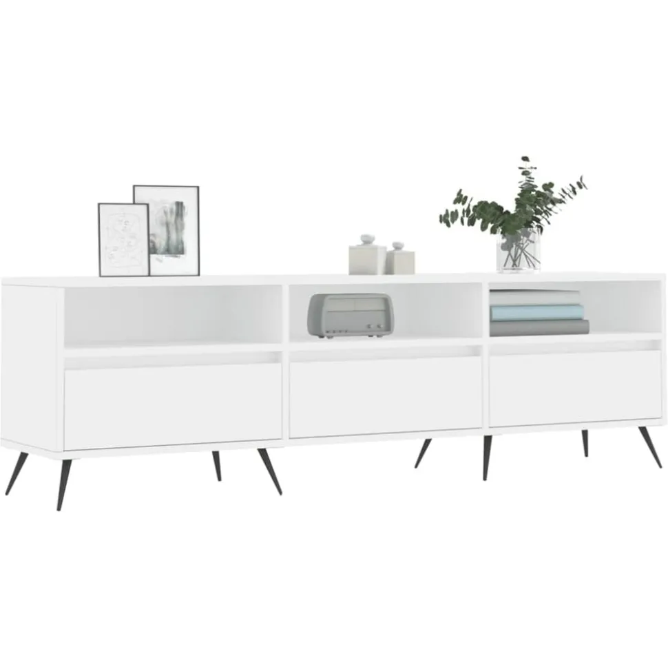 vidaXL Tv-meubel 150x30x44,5 cm bewerkt hout wit