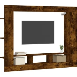 vidaXL Tv-meubel 152x22x113 cm bewerkt hout gerookt eikenkleurig