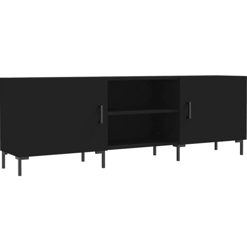 vidaXL Tv-meubel 150x30x50 cm bewerkt hout zwart