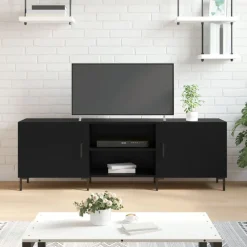 vidaXL Tv-meubel 150x30x50 cm bewerkt hout zwart